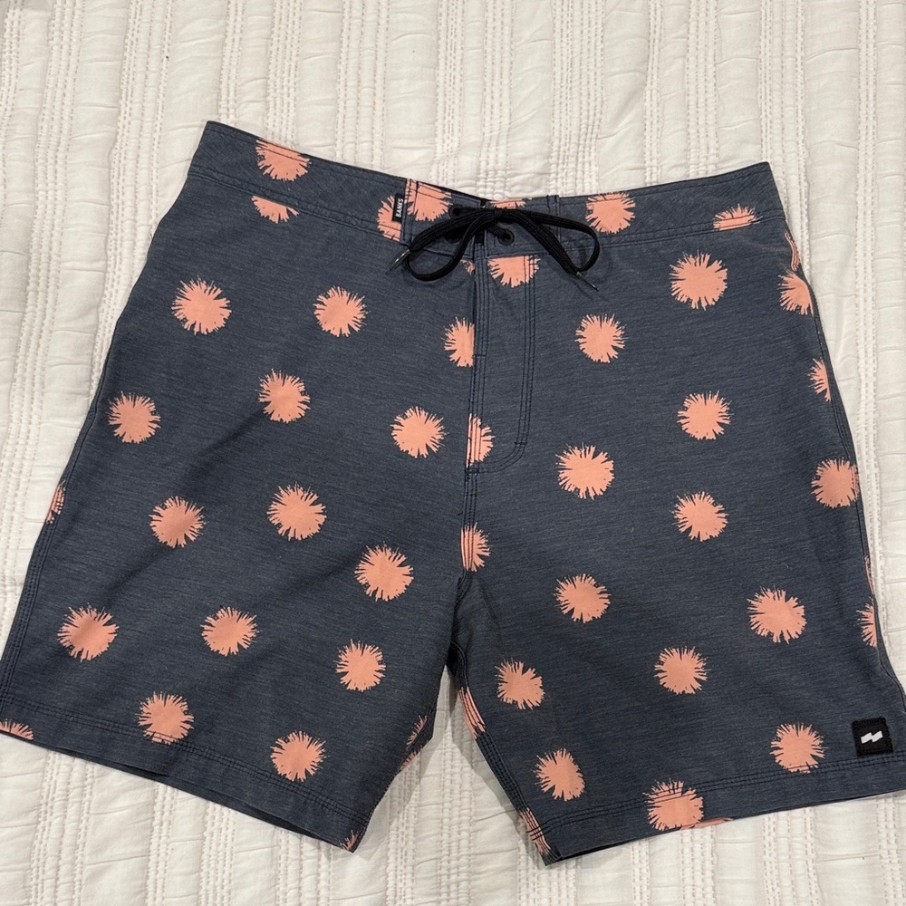 Billabong Gray and Coral Patterned Board Shorts